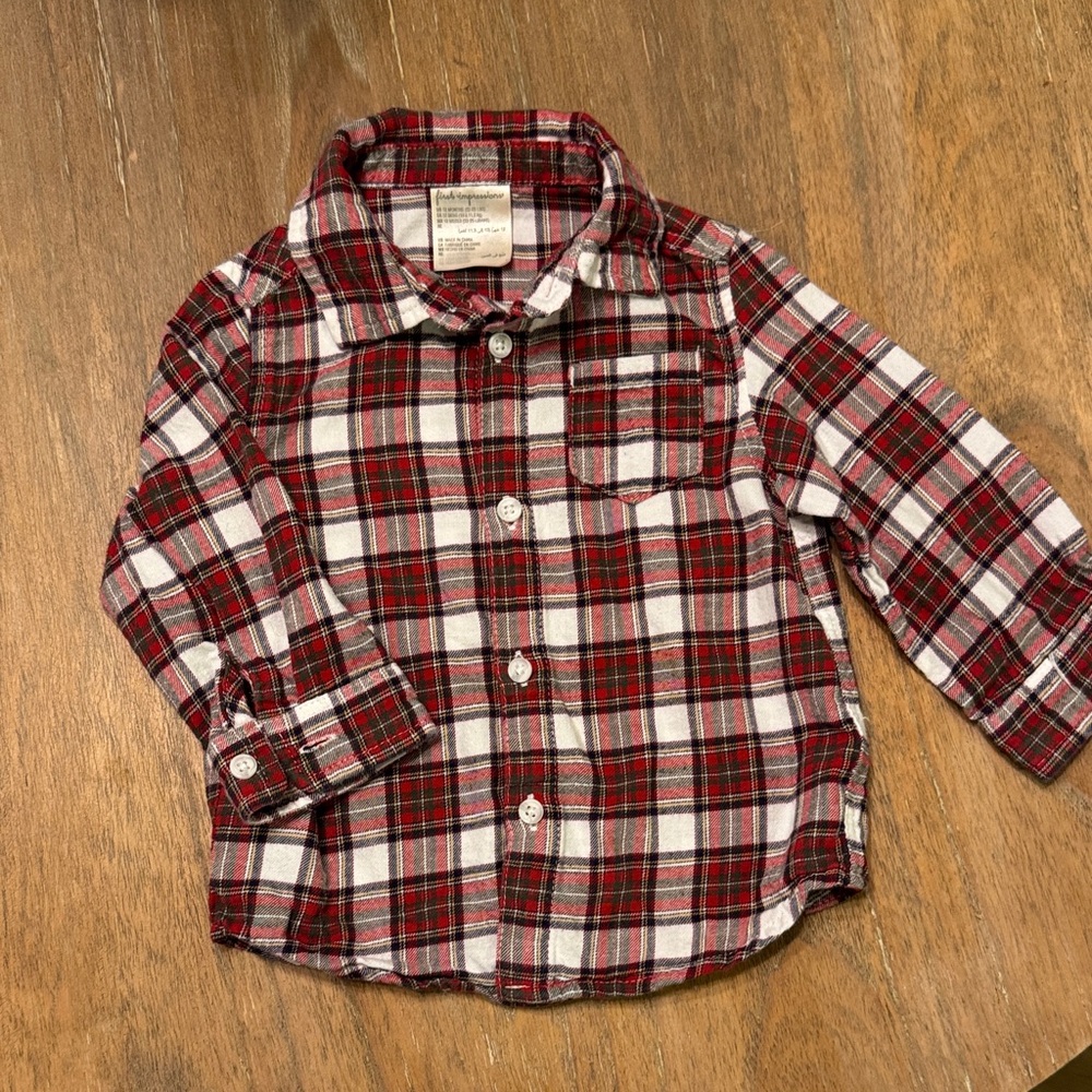 Plaid Button-Up Kids Shirt